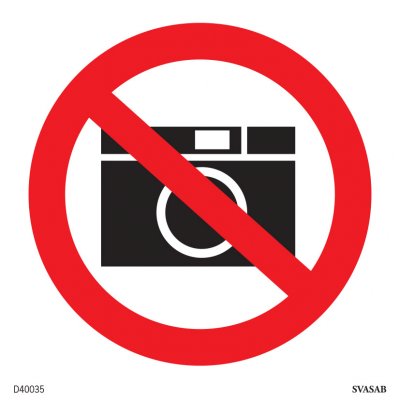 Symbol skilt fotografering forbudt